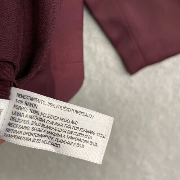 NEW Women’s XS Structured Satin Blazer Burgundy A New Day i1663 - Picture 8 of 10